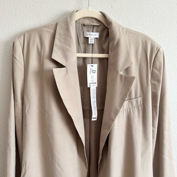 NWT Topshop Belted Longline Blazer Jacket Size 10 - Picture 6 of 10